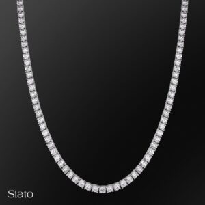 שרשרת טניס עבה זהב לבן