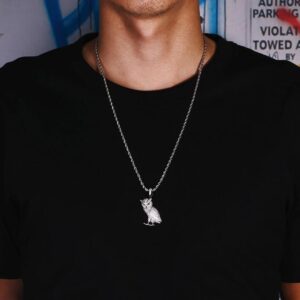 שרשרת אייס ינשוף זהב לבן