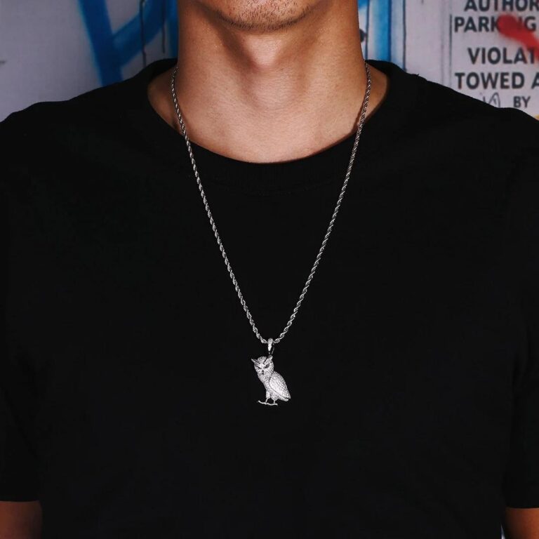 שרשרת אייס ינשוף זהב לבן