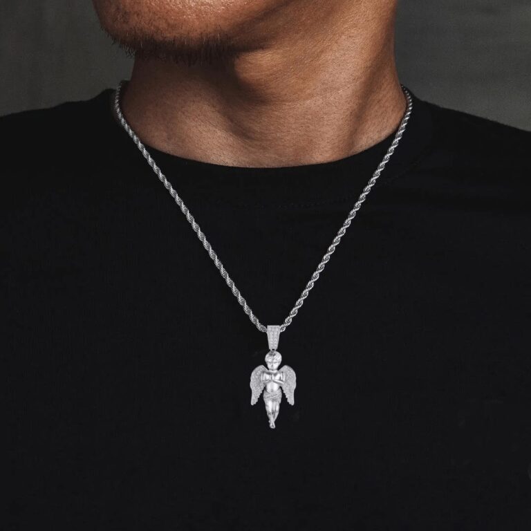 שרשרת אייס מלאך זהב לבן