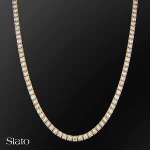 שרשרת טניס עבה זהב 18 קראט