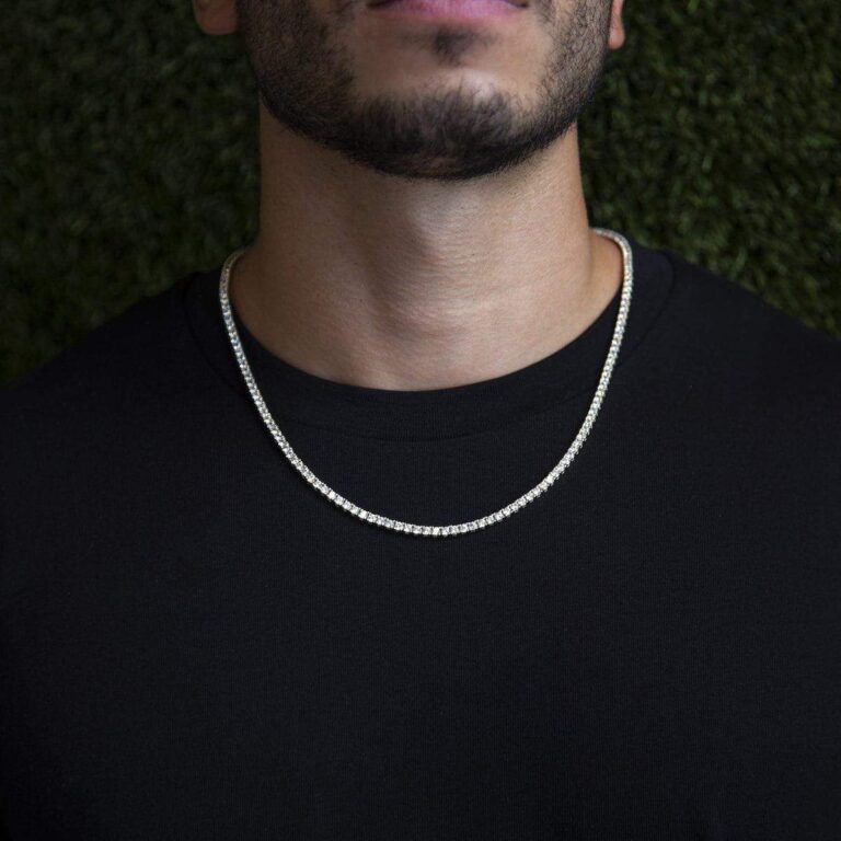 שרשרת טניס זהב לבן