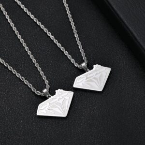 שרשרת מכבי נתניה יהלום זהב לבן