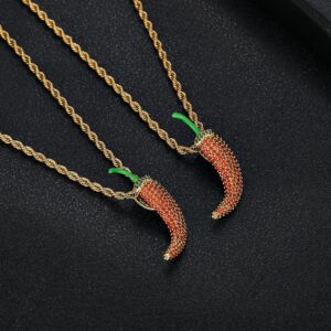 שרשרת אימוג׳י אייס פלפל חריף זהב 18 קראט