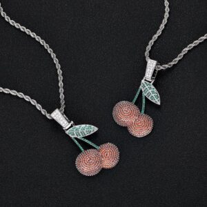 שרשרת אימוג׳י אייס דובדבן זהב לבן