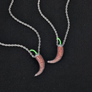 שרשרת אימוג׳י אייס פלפל חריף זהב לבן