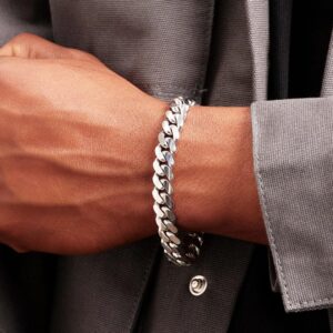 צמיד הוואנה עבה זהב לבן