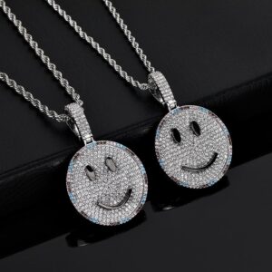 שרשרת אימוג׳י אייס סמיילי זהב לבן